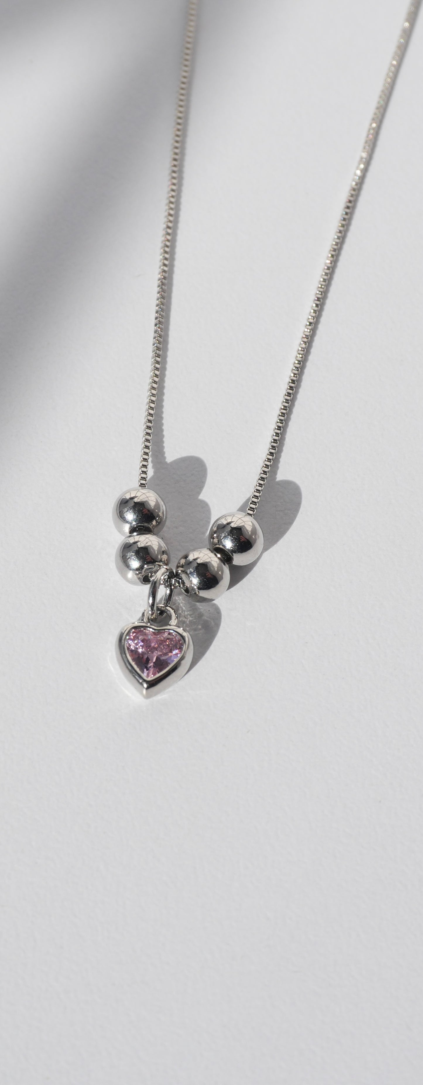 Collar Amour Rosa Plata 💖✨