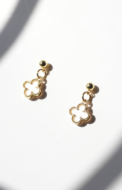 Aretes Clover Blanc Petit