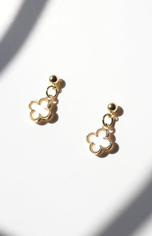 Aretes Clover Blanc Petit