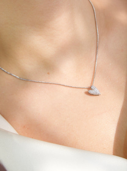 Collar Corazón Éclat Plata 🤍✨