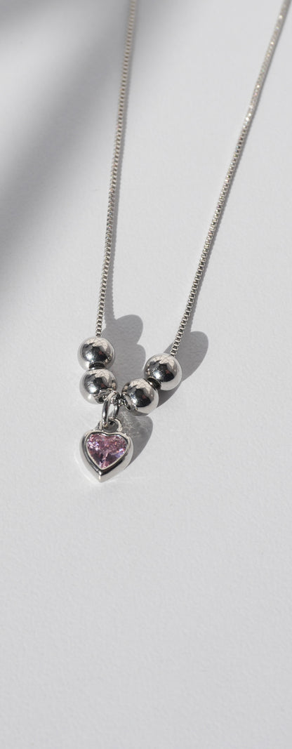 Collar Amour Rosa Plata 💖✨